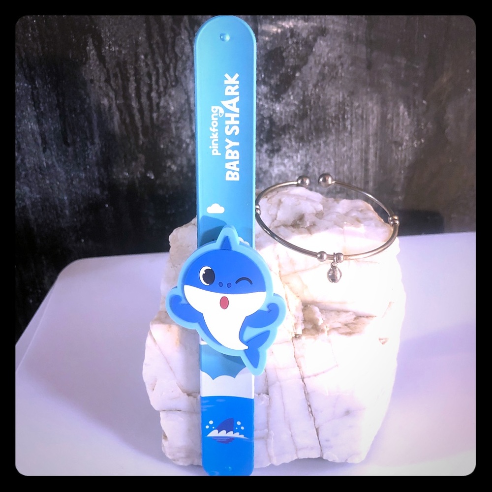Baby Shark and childs bell Bangle bracelet